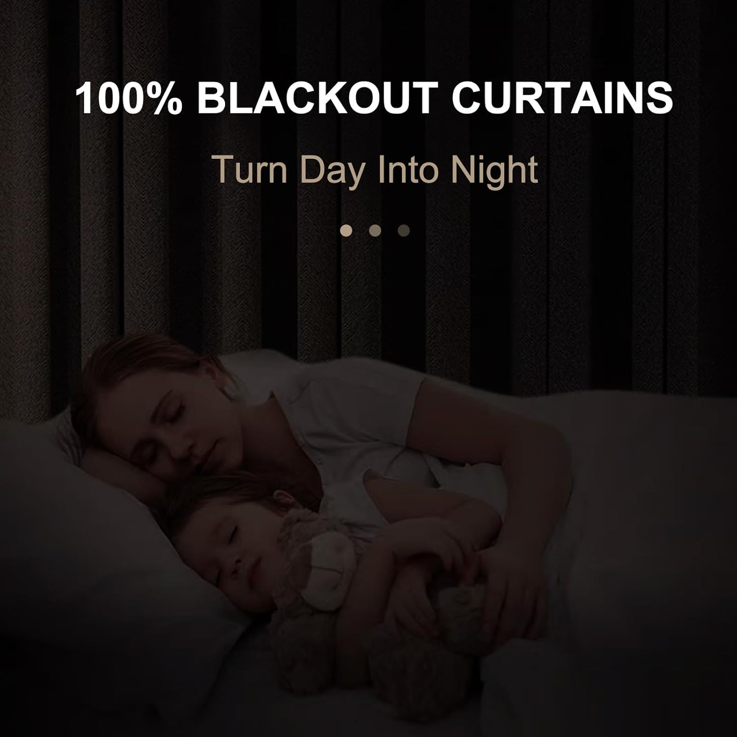 100% Blackout Shield Linen Blackout Curtains for Bedroom 90 Inches Long, Back Tab/Rod Pocket Living Room Drapes, Thermal Insulated Blackout Curtains 2 Panels Set, 50" W x 90" L,Cream