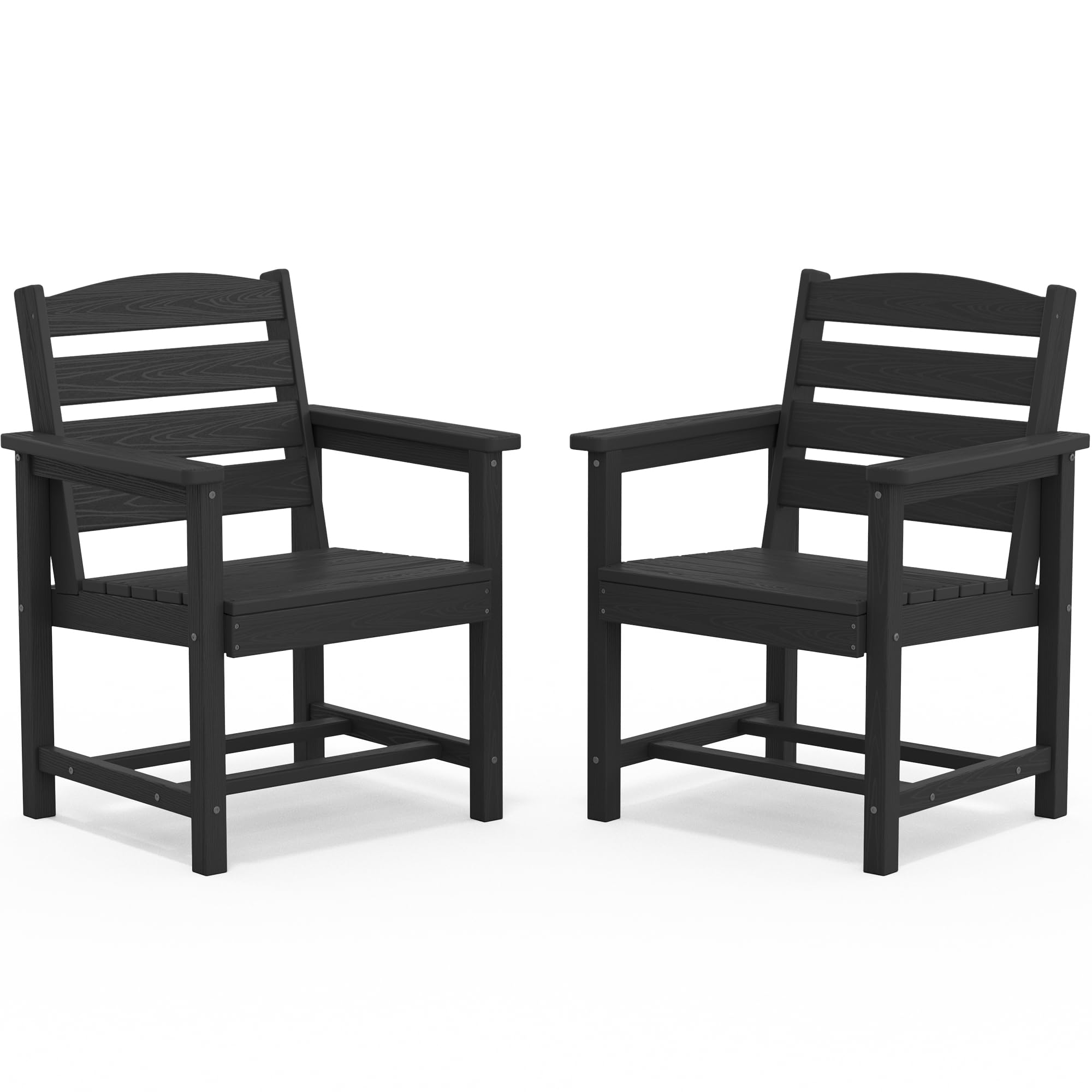 SERWALL 9 Piece Outdoor Dining Set, 84" HDPE Large Patio Dining Furniture Set for 8, with Pre-drilled Umbrella Hole, Outdoor Tables and Chairs Set for Garden, Brown