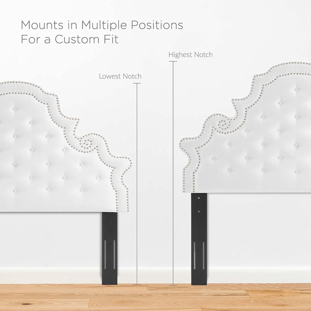 Modway Diana Tufted Performance Velvet Full/Queen Headboard in White