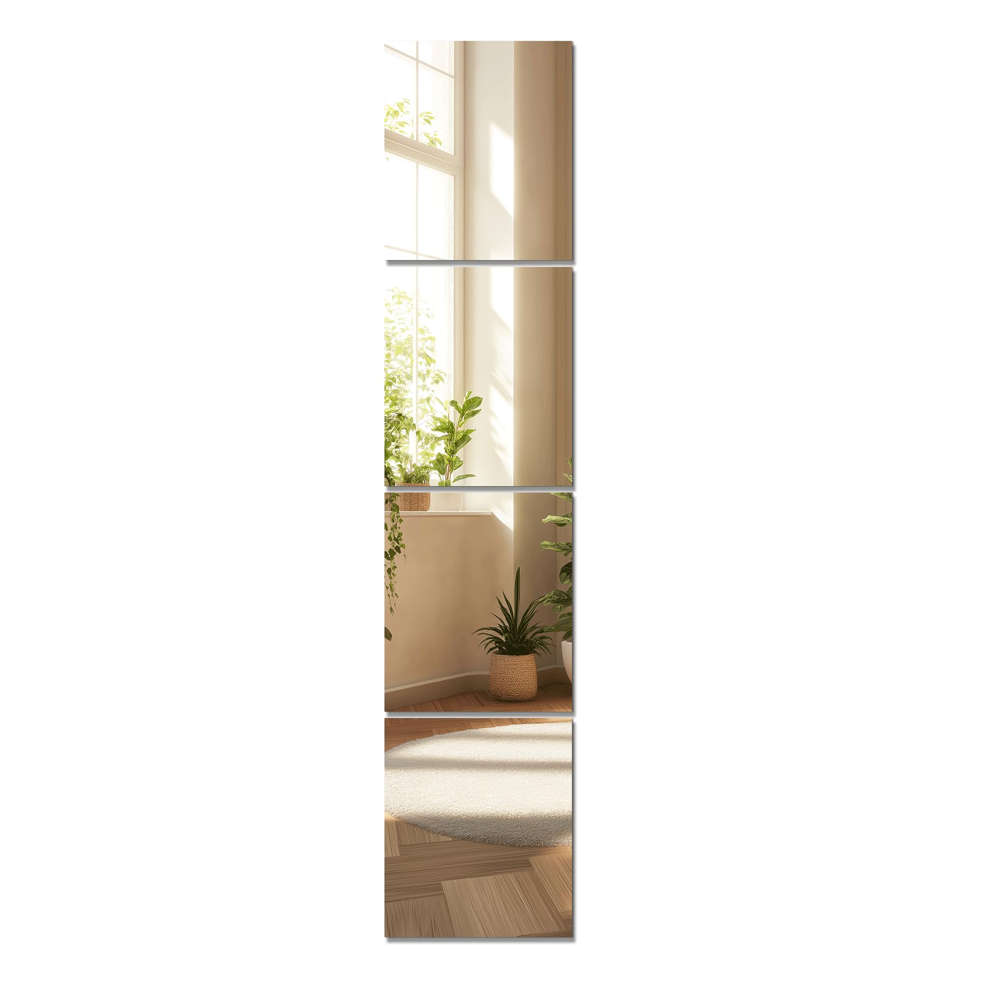 TRAHOME 32'' x 18'' Irregular Asymmetrical Wall Mirror for Living Room Bathroom Entryway, Modern Decorative Mirror Hanging
