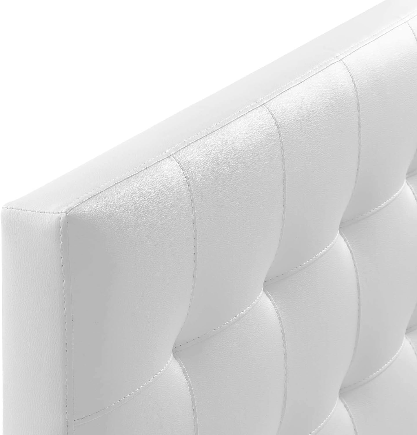Modway Lily Tufted Faux Leather Upholstered Full Headboard in White
