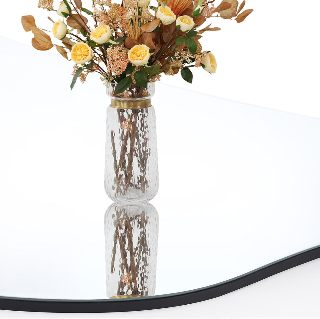 QDSSDECO Full Length Mirror 63"x24" Irregular Wall Mirror Wave Frameless for Living Room Bathroom Bedroom Entryway Decor