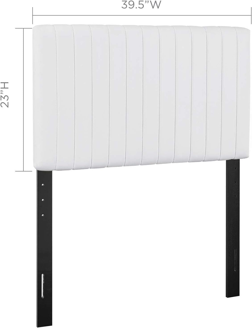 Modway Keira Channel Tufted Faux Leather Upholstered Twin Headboard in White