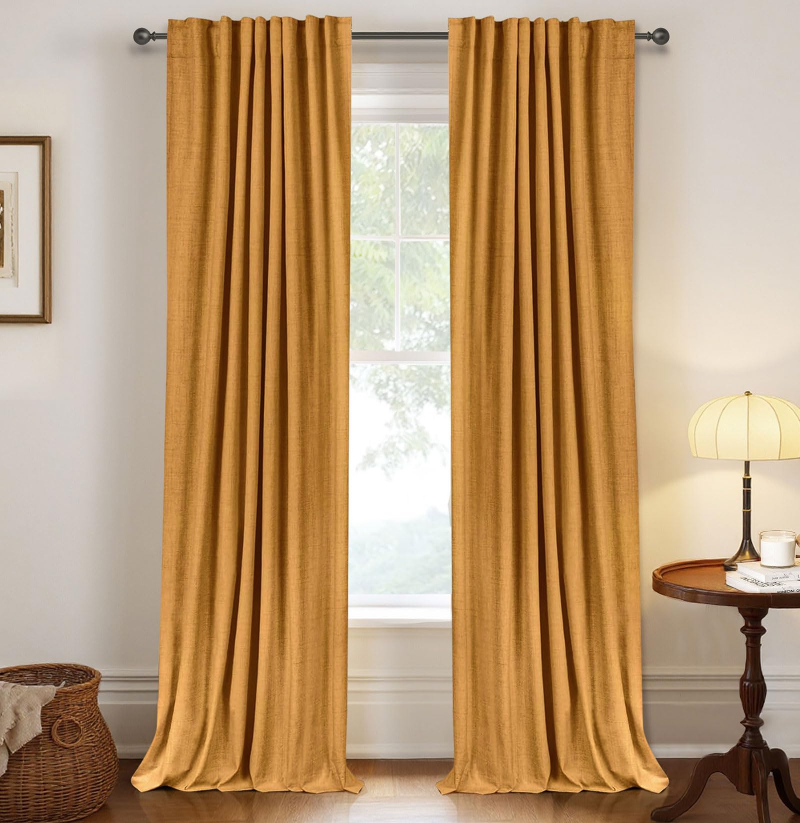 100% Blackout Shield Blackout Curtains for Bedroom 84 Inches Long, Back Tab/Rod Pocket Living Room Drapes, Thermal Insulated Blackout Curtains 2 Panels Set, 50" W x 84" L, Cream