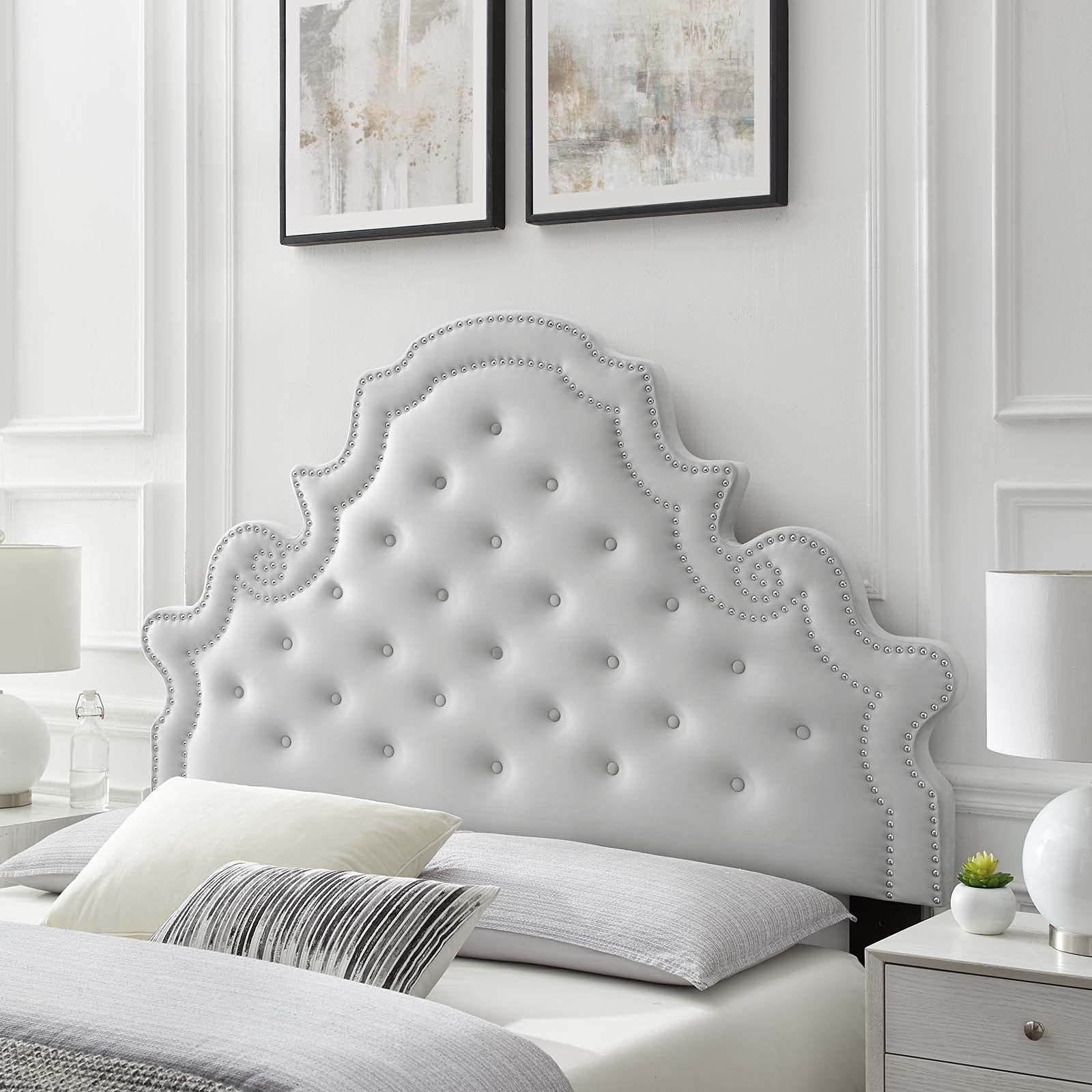 Modway Diana Tufted Performance Velvet Full/Queen Headboard in White