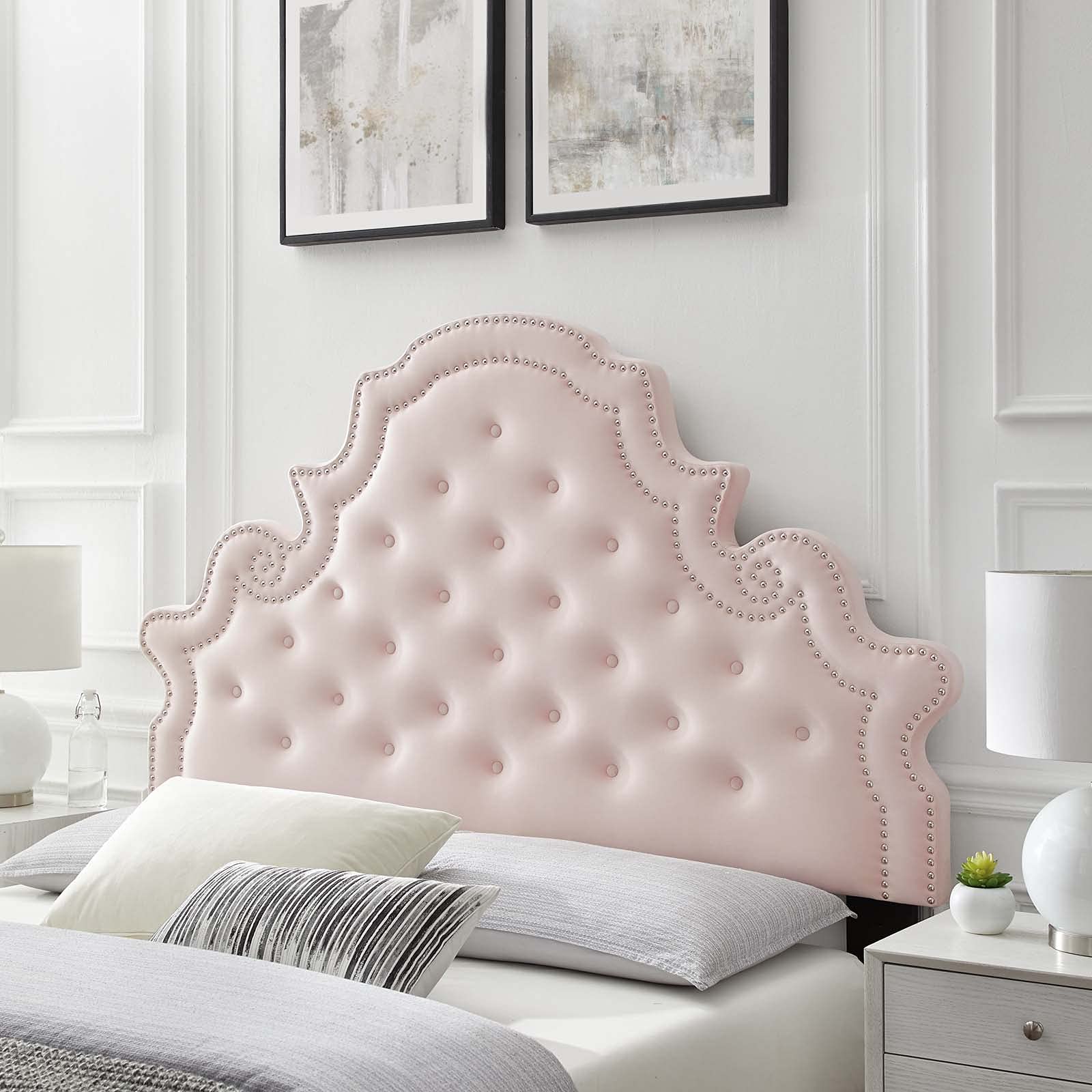 Modway Diana Tufted Performance Velvet Full/Queen Headboard in White