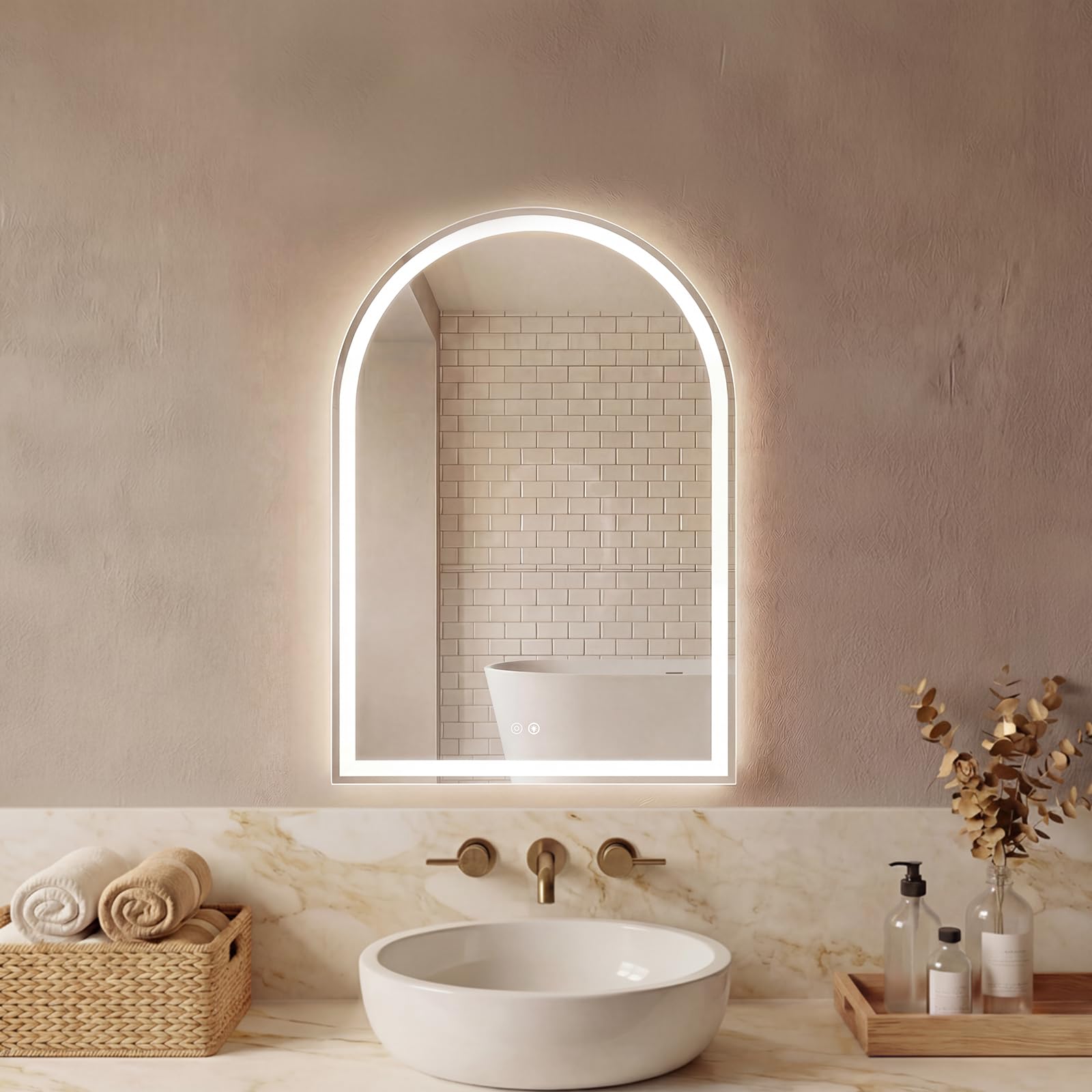 Sweetcrispy 24"x36" Arched Black Bathroom Mirrors for Wall, Bathroom Mirrors for Over Sink, Metal Framed with HD Shatter-Proof Glass for Entryway, Living Room, Bedroom, Home Decor