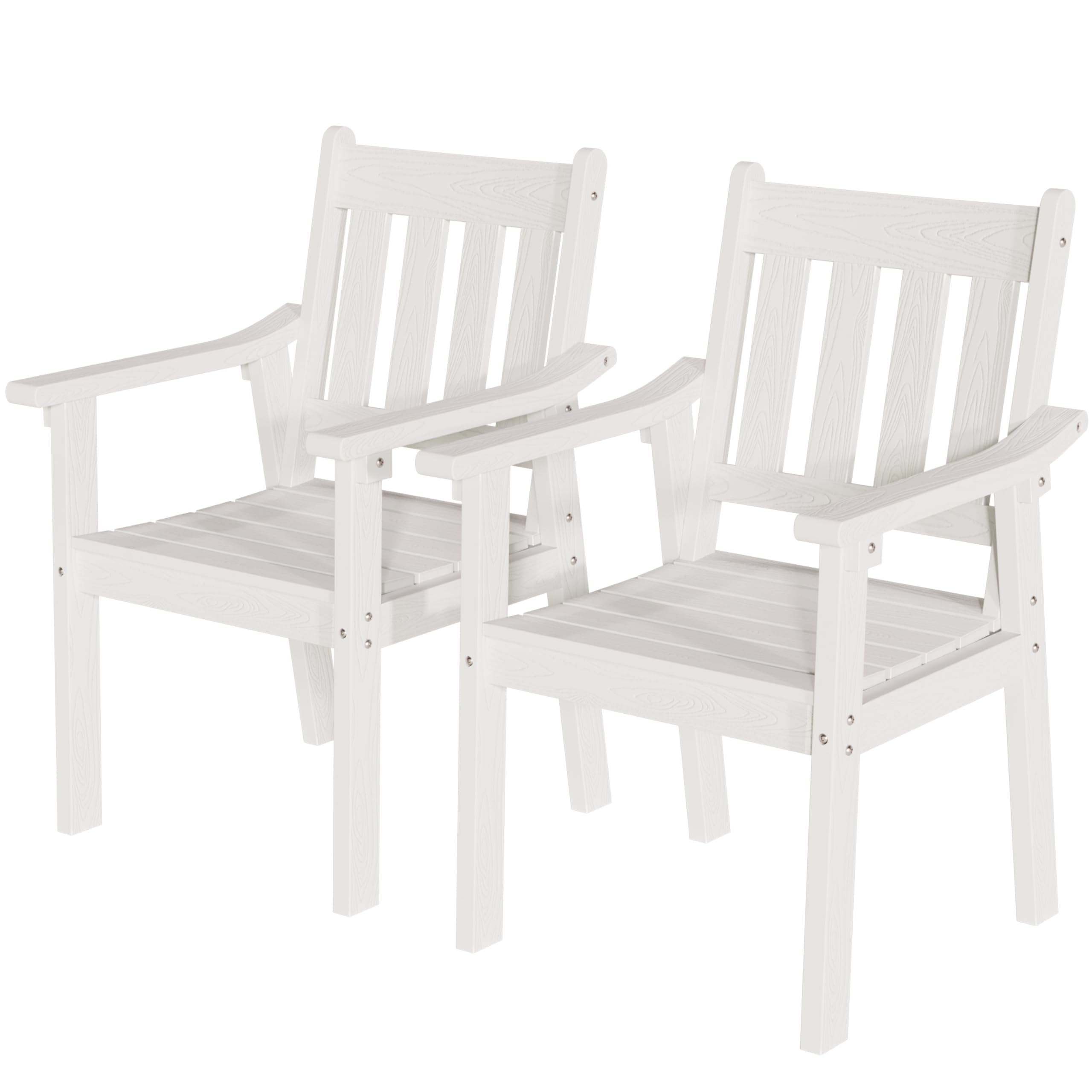 YEFU HIPS Patio Table Set: 7 Piece Outdoor Table and Chairs Dining Furniture Set with Umbrella Hole - Teak Modern Plastic Dining Sets 6 Person for Outside Deck with Metal Aluminum Frame