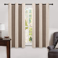 MIULEE Linen Texture Curtains for Bedroom Solid 100% Blackout Thermal Insulated Dusty Blue Curtains Grommet Room Darkening Drapes Luxury Decor for Living Room Nursery 52x84 Inch (2 Panels)