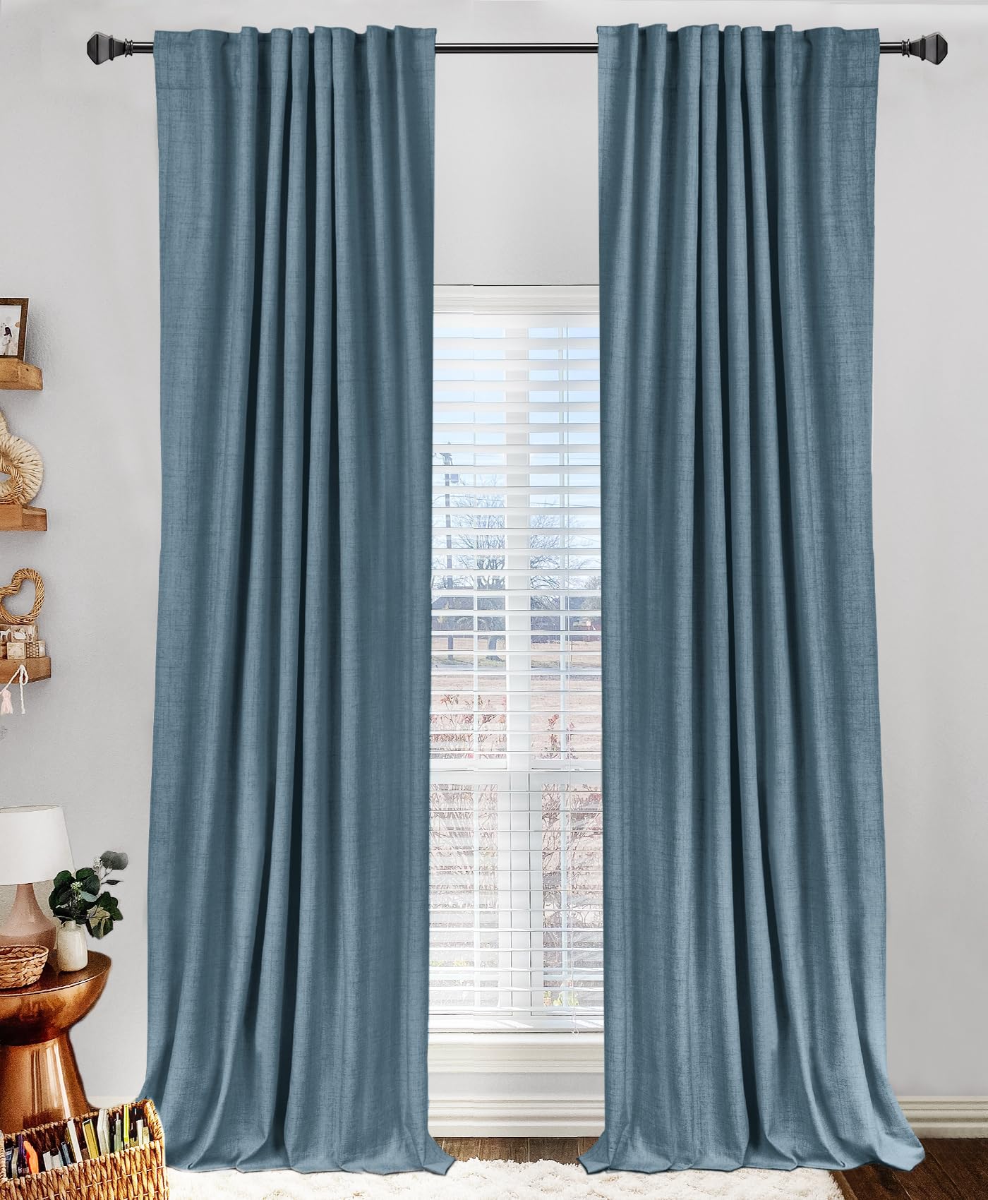 100% Blackout Shield Blackout Curtains for Bedroom 84 Inches Long, Back Tab/Rod Pocket Living Room Drapes, Thermal Insulated Blackout Curtains 2 Panels Set, 50" W x 84" L, Cream