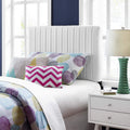 Modway Keira Channel Tufted Faux Leather Upholstered Twin Headboard in White