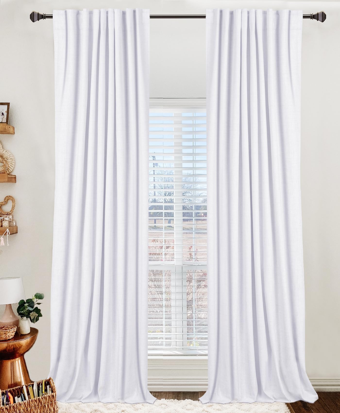 100% Blackout Shield Blackout Curtains for Bedroom 84 Inches Long, Back Tab/Rod Pocket Living Room Drapes, Thermal Insulated Blackout Curtains 2 Panels Set, 50" W x 84" L, Cream