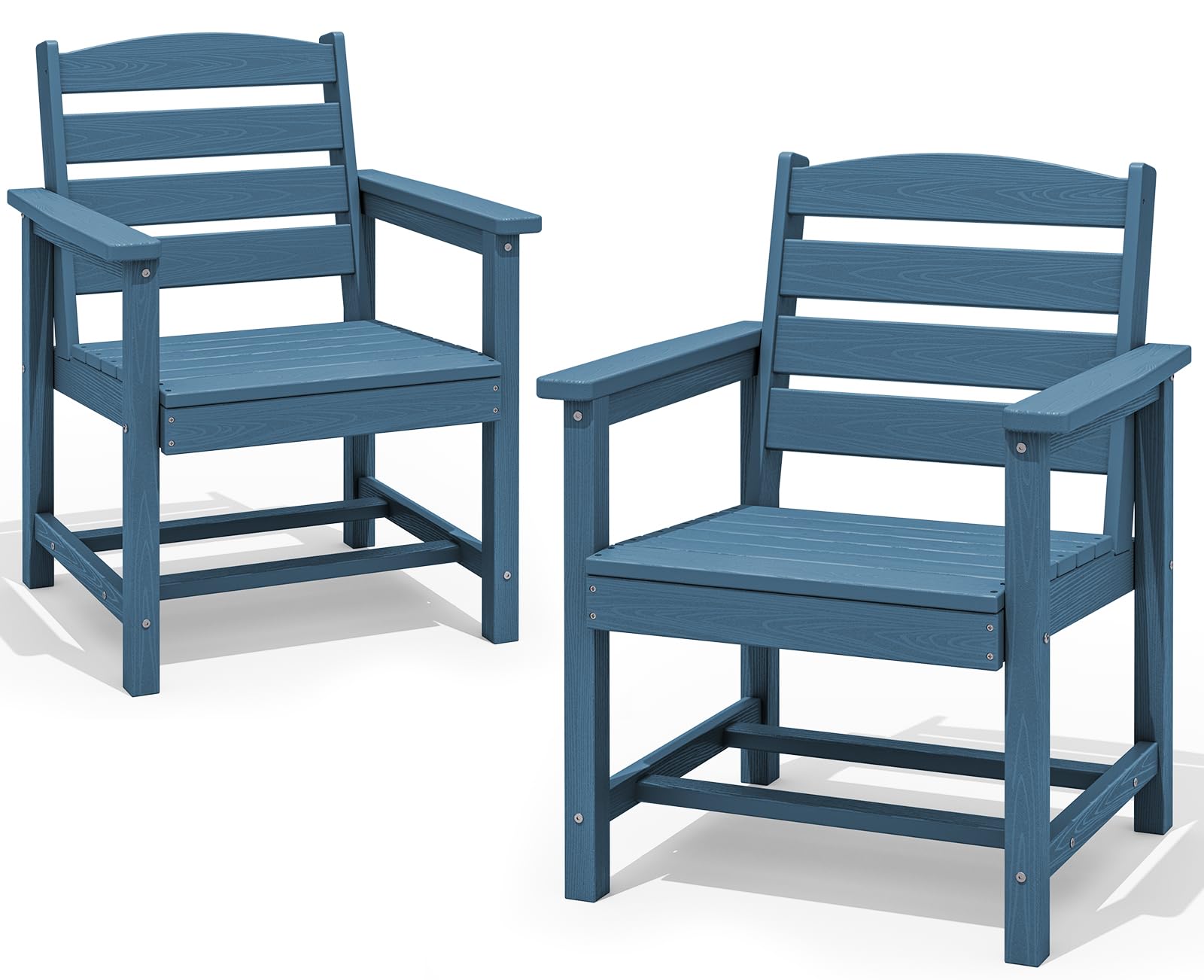 SERWALL Patio Dining Sets for 6 Person, HDPE Dining Set with 6 Armless Chairs, Black