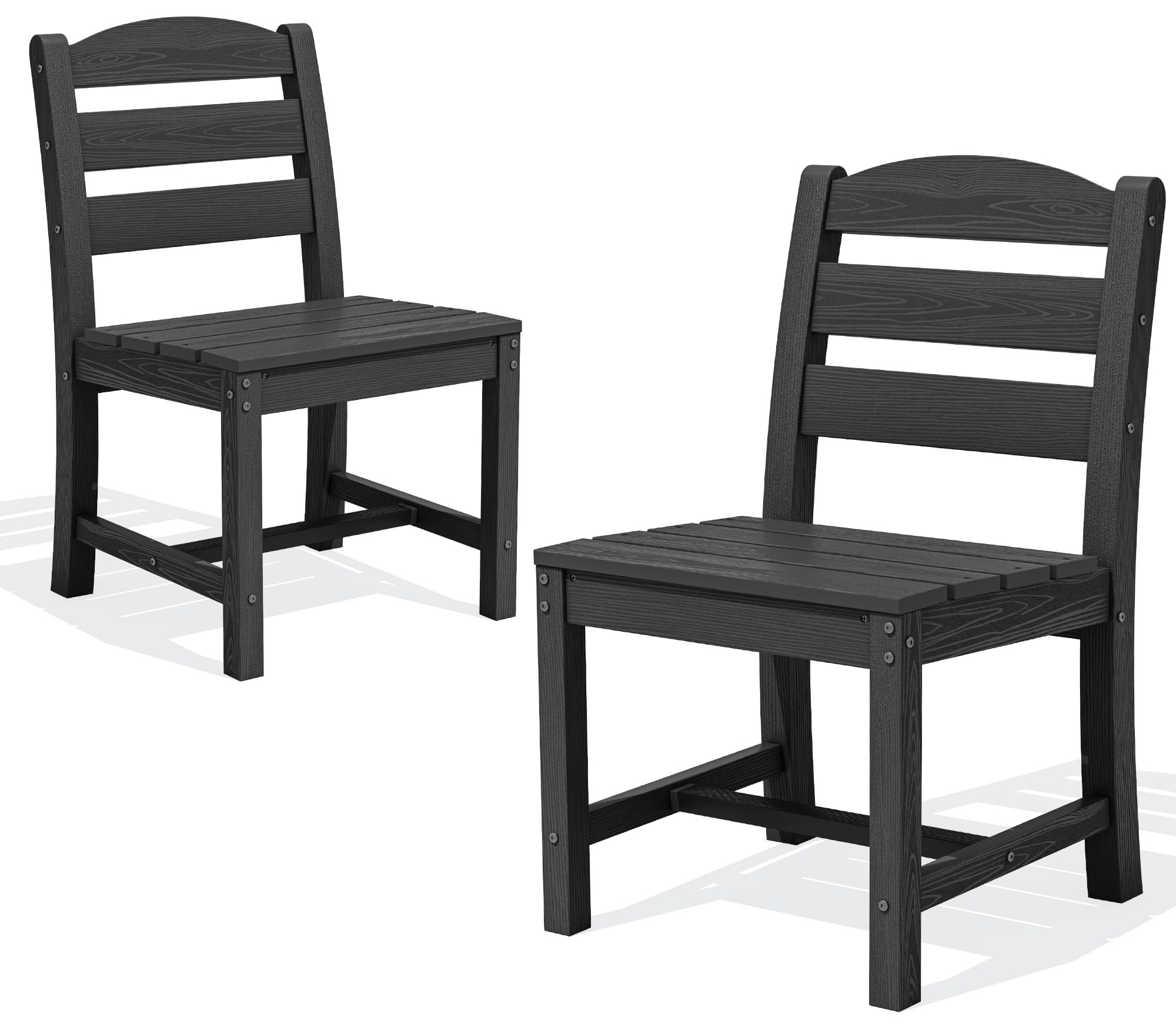 SERWALL 9 Piece Outdoor Dining Set, 84" HDPE Large Patio Dining Furniture Set for 8, with Pre-drilled Umbrella Hole, Outdoor Tables and Chairs Set for Garden, Brown