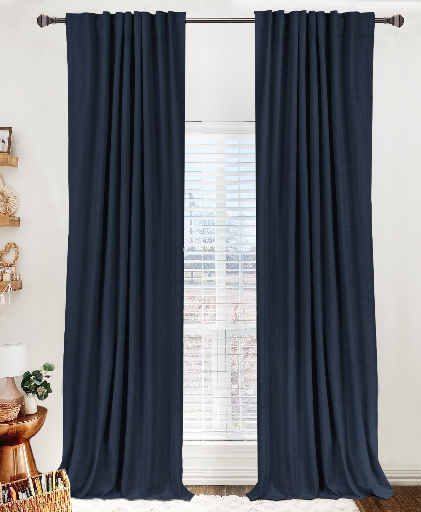 100% Blackout Shield Blackout Curtains for Bedroom 84 Inches Long, Back Tab/Rod Pocket Living Room Drapes, Thermal Insulated Blackout Curtains 2 Panels Set, 50" W x 84" L, Cream