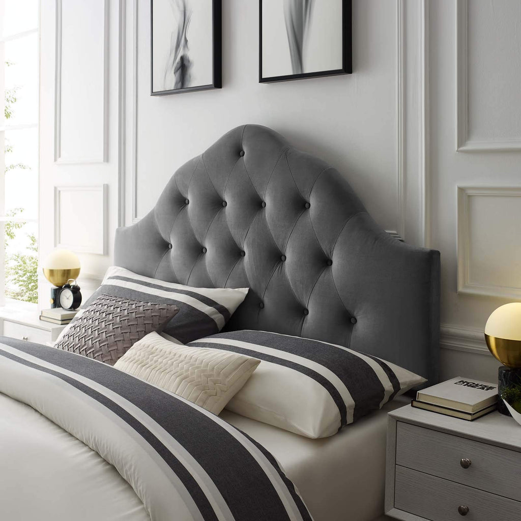 Modway Sovereign Twin Diamond Tufted Performance Velvet Headboard, White