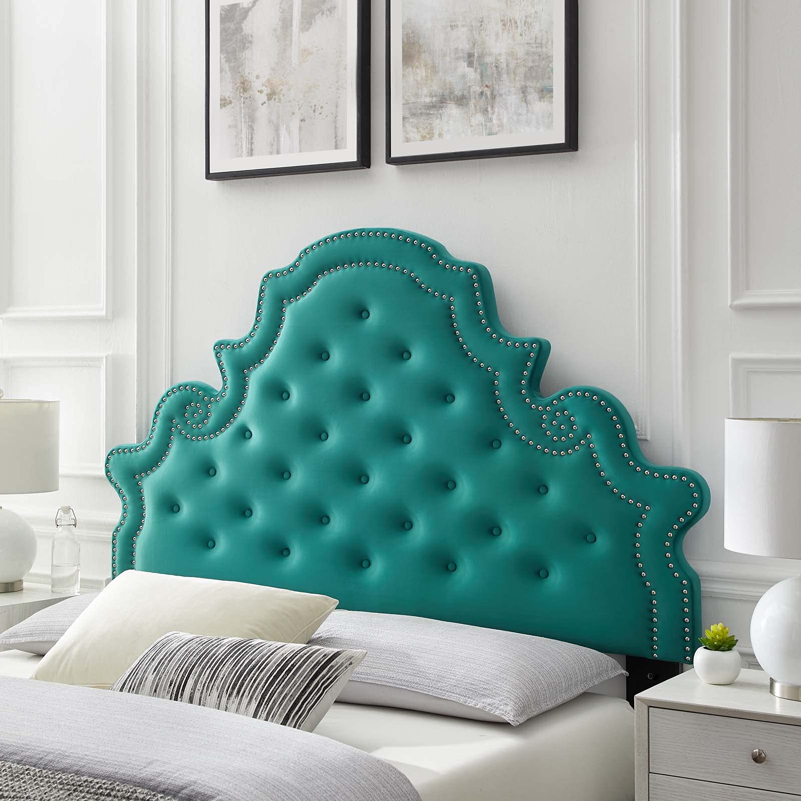 Modway Diana Tufted Performance Velvet Full/Queen Headboard in White