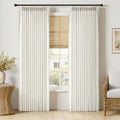 MIULEE Pinch Pleated Thick Linen Curtains 96 Inches Long 2 Panels for Living Room Bedroom, Memory Trained Pleat Drapes Light Filtering Natural Birch Semi Sheer Window Curtains Hooks Rings Back Tab