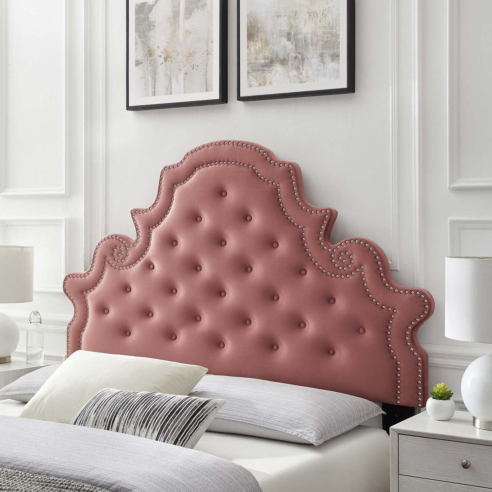 Modway Diana Tufted Performance Velvet Full/Queen Headboard in White