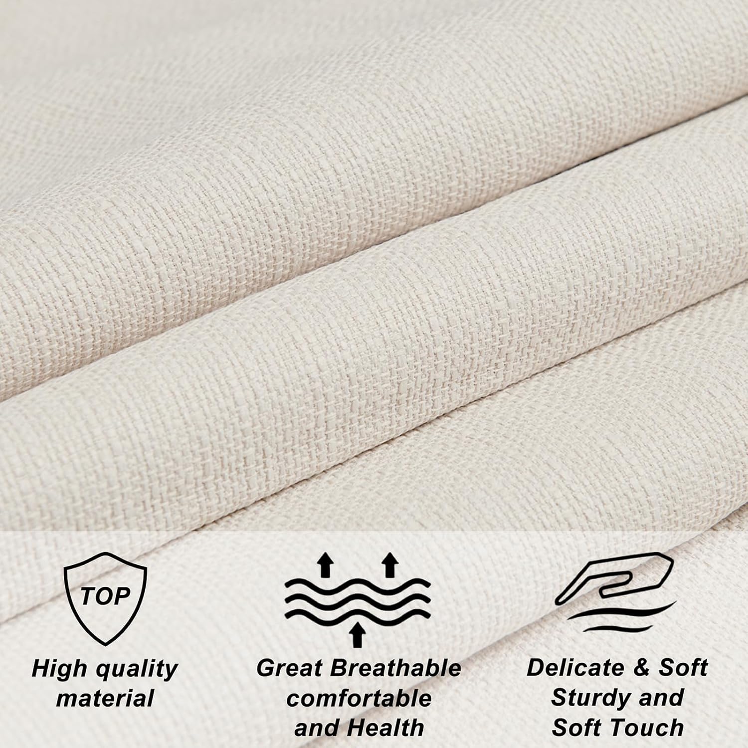 Furpopup Linen Upholstered Headboard Queen/Full Size Bed Tufted Button Headboard, Featuring High-Density Sponge Padding, Luxury Texture Easy Assembly Comfort and Style-Ivory