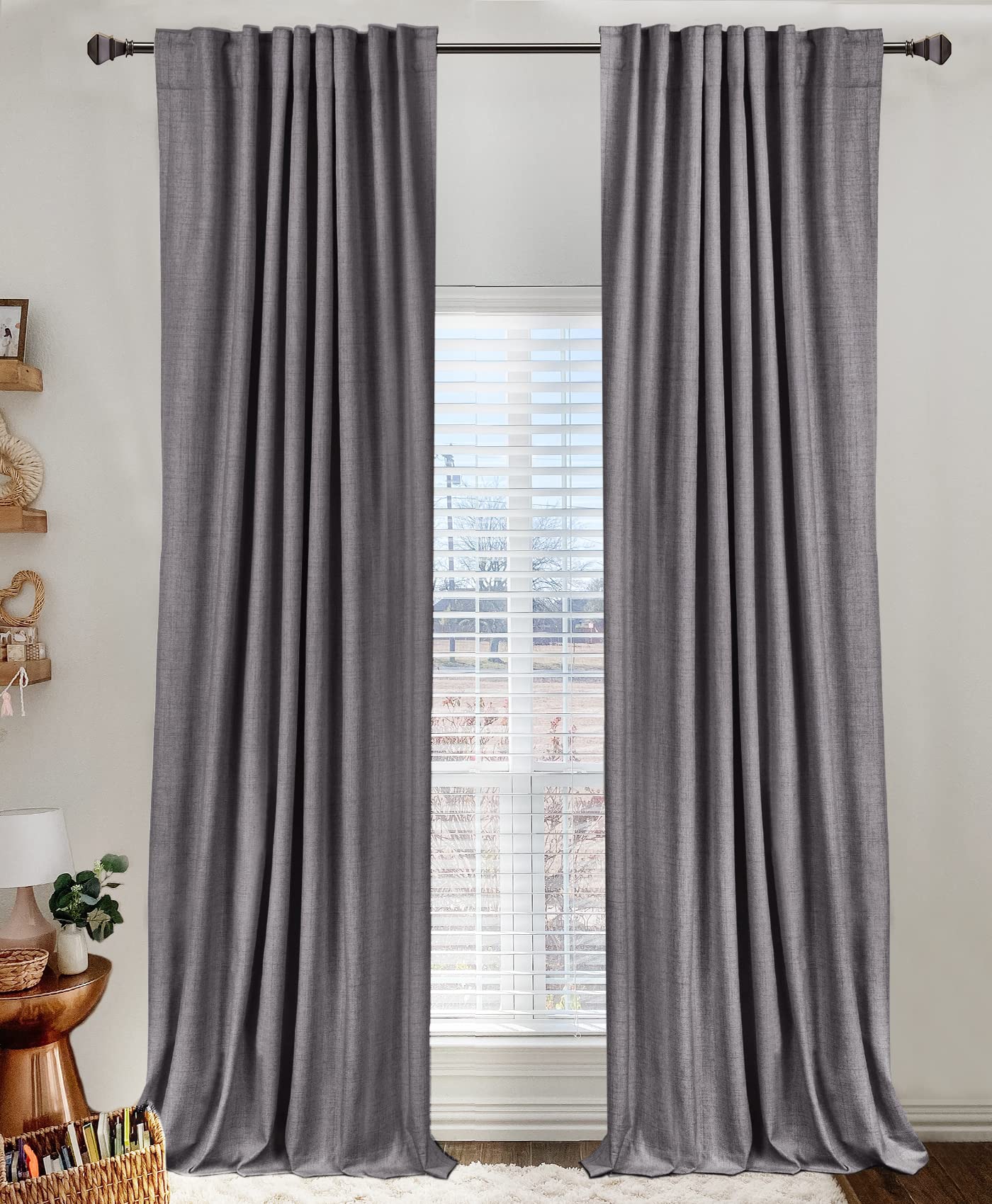 100% Blackout Shield Blackout Curtains for Bedroom 84 Inches Long, Back Tab/Rod Pocket Living Room Drapes, Thermal Insulated Blackout Curtains 2 Panels Set, 50" W x 84" L, Cream