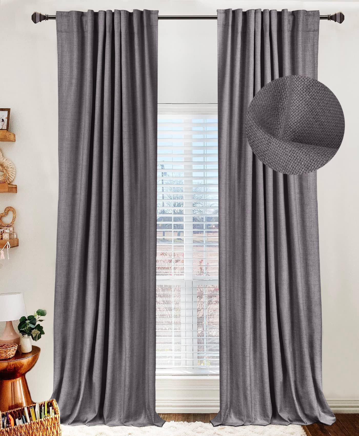 100% Blackout Shield Blackout Curtains for Bedroom 84 Inches Long, Back Tab/Rod Pocket Living Room Drapes, Thermal Insulated Blackout Curtains 2 Panels Set, 50" W x 84" L, Cream