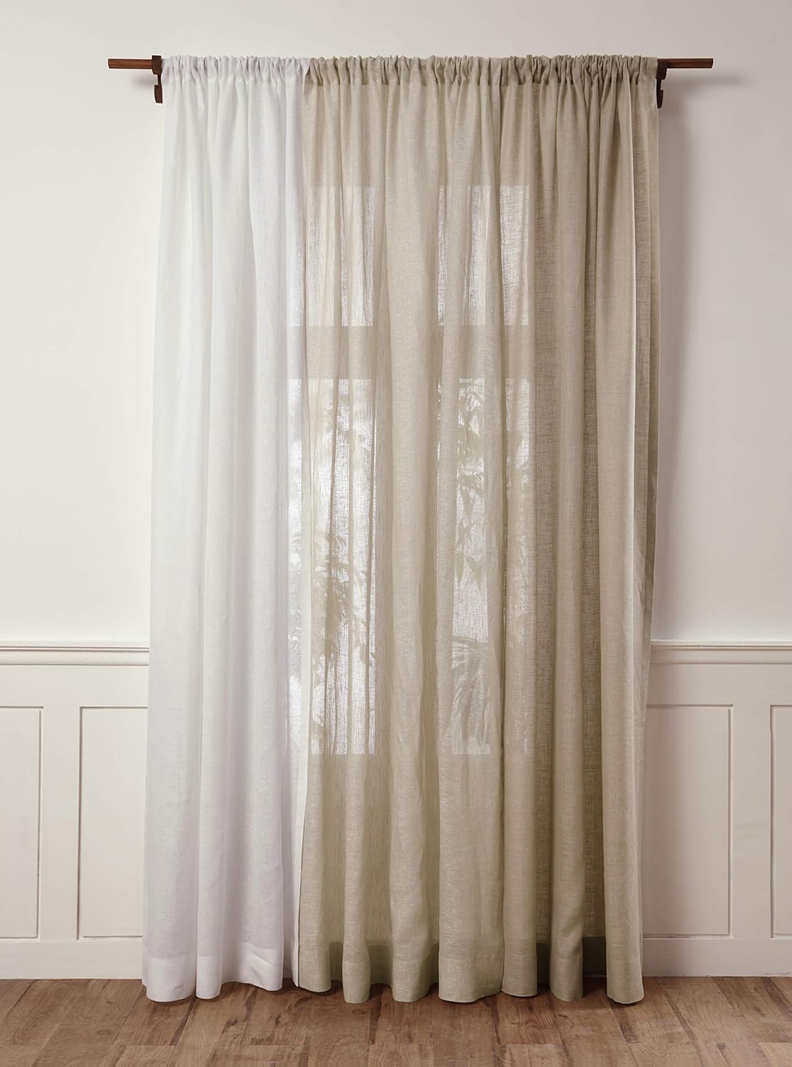 Solino Home Light Natural Linen Sheer Curtain 84 Inch - 100% Pure Linen European Flax Window Treatment Panel 52 x 84 Inch - Light Filtering Rod Pocket Curtain for Living Room, Bedroom - 1 Panel