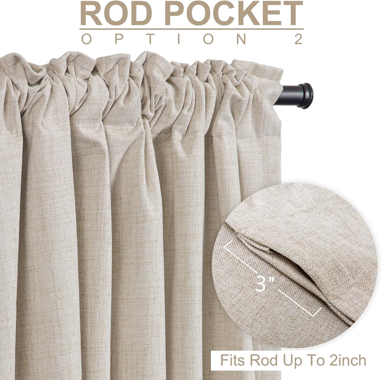 100% Blackout Shield Blackout Curtains for Bedroom 84 Inches Long, Back Tab/Rod Pocket Living Room Drapes, Thermal Insulated Blackout Curtains 2 Panels Set, 50" W x 84" L, Cream