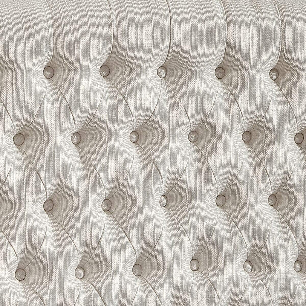 24KF Upholstered Tufted Button Linen Fabric Headboard,Comfortable Fashional Headboard Queen/Full Size,Ivory