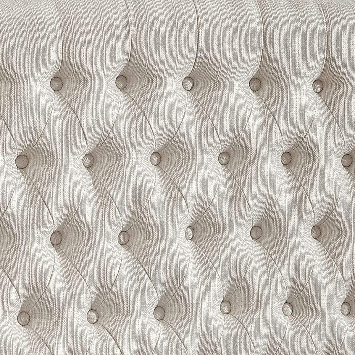 24KF Upholstered Tufted Button Linen Fabric Headboard,Comfortable Fashional Headboard Queen/Full Size,Ivory
