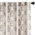 jinchan Linen Floral Curtains for Living Room with Printed Flower 84 Inches Long Light Filtering French Country Back Tab Rod Pocket Taupe Window Curtain Set Farmhouse Drapes 2 Panels Taupe