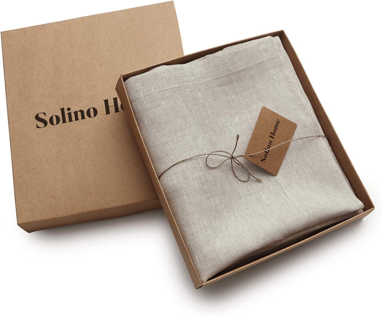 Solino Home Light Natural Linen Sheer Curtain 84 Inch - 100% Pure Linen European Flax Window Treatment Panel 52 x 84 Inch - Light Filtering Rod Pocket Curtain for Living Room, Bedroom - 1 Panel
