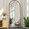 Prywot Arched Full Length Mirror, 70"x26" Free Standing Floor Mirror, Modern Full Body Mirrors with Stand, Wall Mirrors with Aluminum Alloy Frame for Bedroom,Living Room, Gold