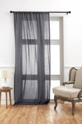 Solino Home Light Natural Linen Sheer Curtain 84 Inch - 100% Pure Linen European Flax Window Treatment Panel 52 x 84 Inch - Light Filtering Rod Pocket Curtain for Living Room, Bedroom - 1 Panel
